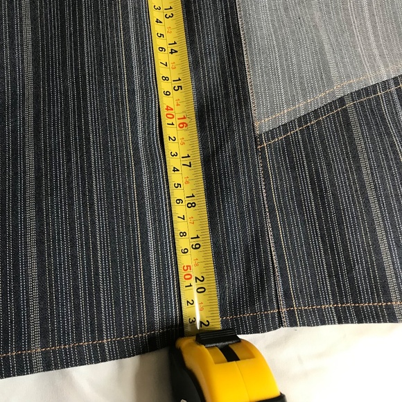 Patchwork Striped Denim Skirt with Embroidered Detail - Picture 7 of 11